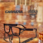Carrera Smart Glasses with Alexa (newest model), Smart audio glasses, Sprinter black frames with blue light filtering lenses, Square